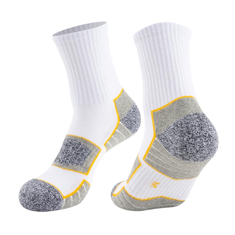 Mid-Tube Thick Towel Bottom Sports Socks: Sweat-Absorbent, Breathable Running & Hiking Socks for Men