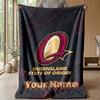 Queensland Maroons Custom Flannel Throw Blanket Print Your Name Text Soft Warm Blanket Holiday Present