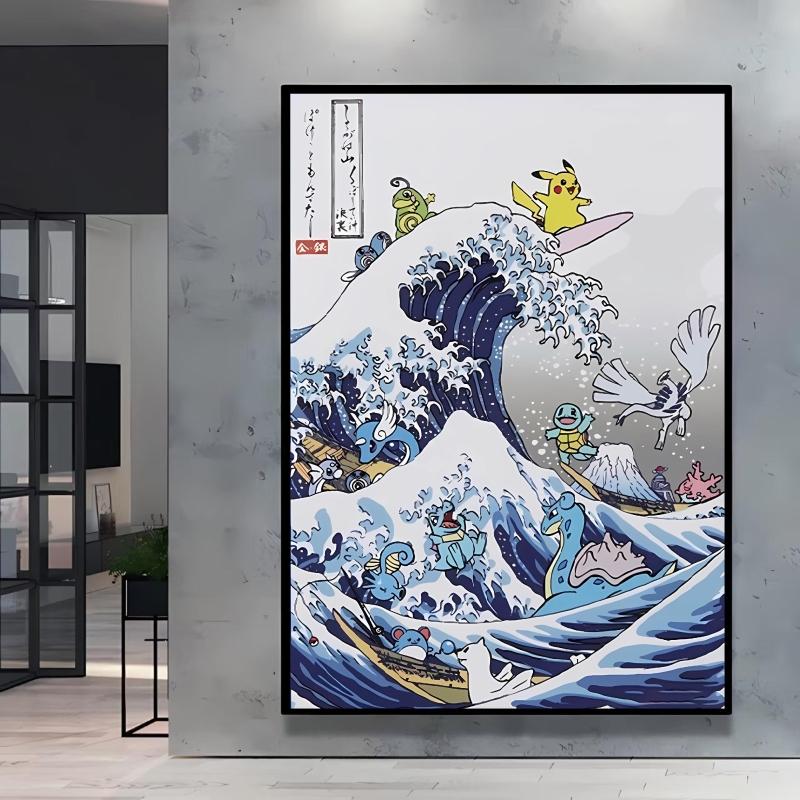 Poster and Painting Mewtwo Charizard Christmas Gifts Home Room Picture Wall Art Classic Spray Printing Canvas Painting