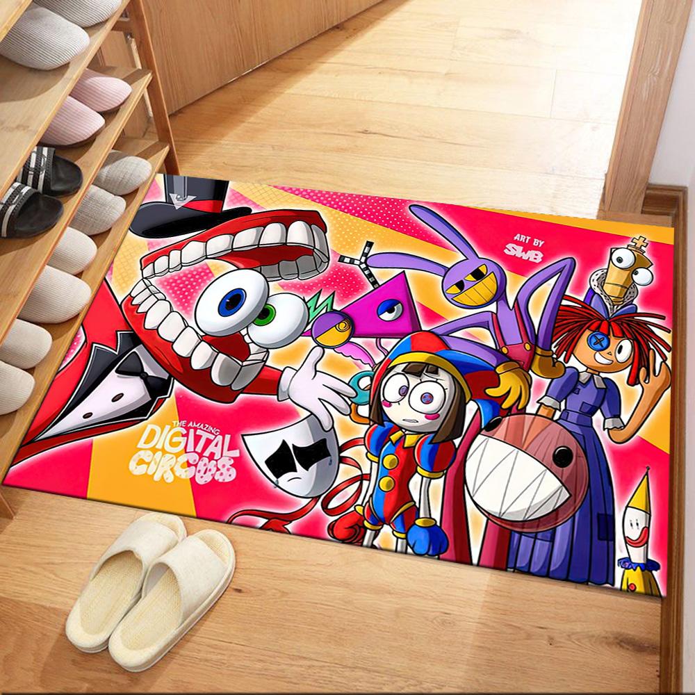 Digital Circus Floor Rug Office Rug Perfect For Living Rooms Balcony Playrooms Outdoor Antislip Carpet Office Home Decor Gift For Festivals