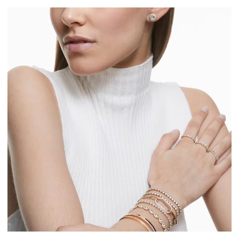 Swarovski Элегантные и умные круглые серьги-гвоздики Una Angelic золотого тона Женские Золото 5505470