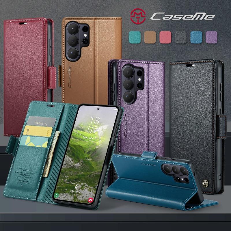 Магнитный чехол-кошелек CaseMe из ПУ-кожи для Samsung Galaxy S26 Ultra/S25 Plus/S24/S23/S22/S21/S20 с карманом-держателем для карт