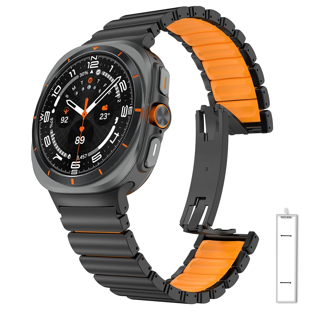 Титановый ремешок для Samsung Galaxy Watch 8 Classic 46мм 8 40мм 44мм Мягкий резиновый металлический ремешок для Galaxy Watch Ultra 2025 47мм 2024