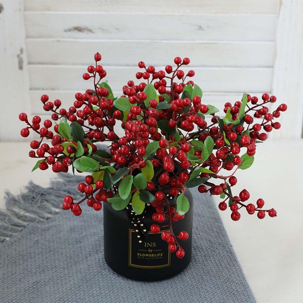 Яркое DIY-украшение из фруктов, имитация, домашнее, искусственное растение, искусственная ягода, рождественское украшение, принадлежности для вечеринки, декор на Рождество