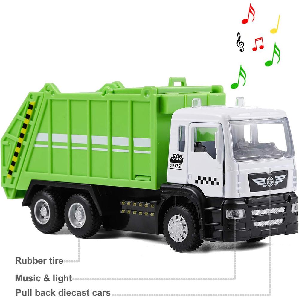 1/50 Garbage Truck Toys Alloy Diecast Cars Trash Truck with Light and Sound Recycled Trucks Toy for Boys