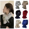 Thicken Cross Scarf Solid Color Neck Scarf Winter Warm Short Neckerchief  Girls