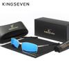 Kingseven Модные прямоугольные солнцезащитные очки для мужчин UV400 поляризация сплав оправа очки для верховой езды Parsnip роскошные винтажные очки