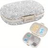 Bling Pill Organizer With 8 Compartments Travel Portable Pill Case Double Sided Rhinestone Pill Box For Vitamin Fashion Gifts