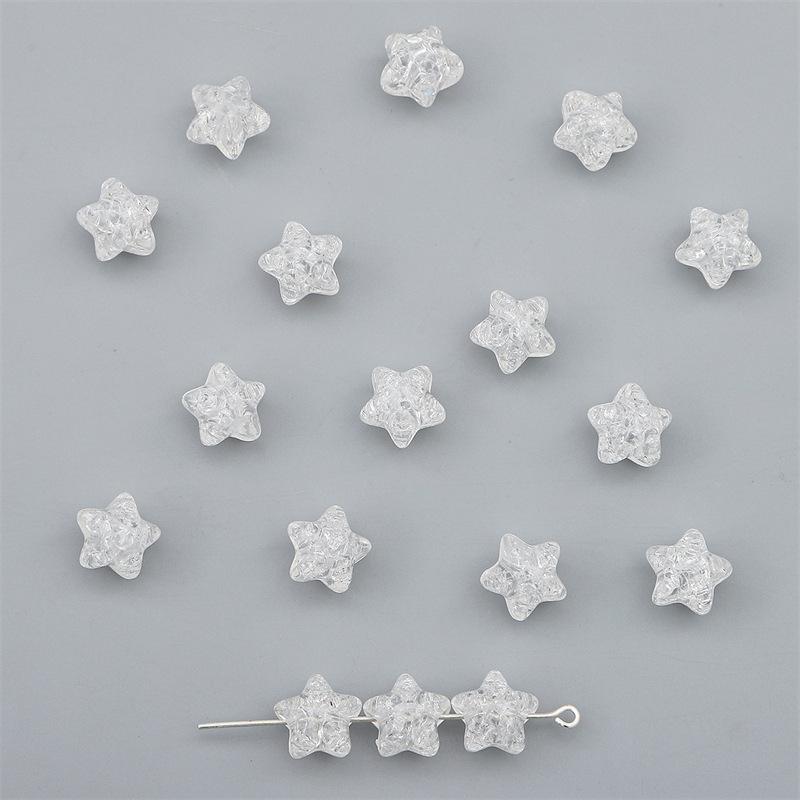 Бусины для браслетов ручной работы, цветные акриловые бусины в форме пентаграммы, потрескавшиеся бусины, свободные бусины, браслеты ручной работы своими руками, бусины из ниток, ювелирные аксессуары