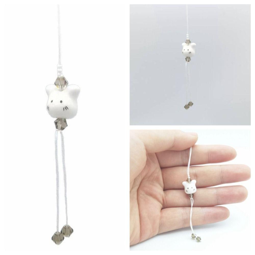 Ceramic Phone Keychain Hanging Rope Phone Charm Strap Delicate Bunny Pendant  Women Girls