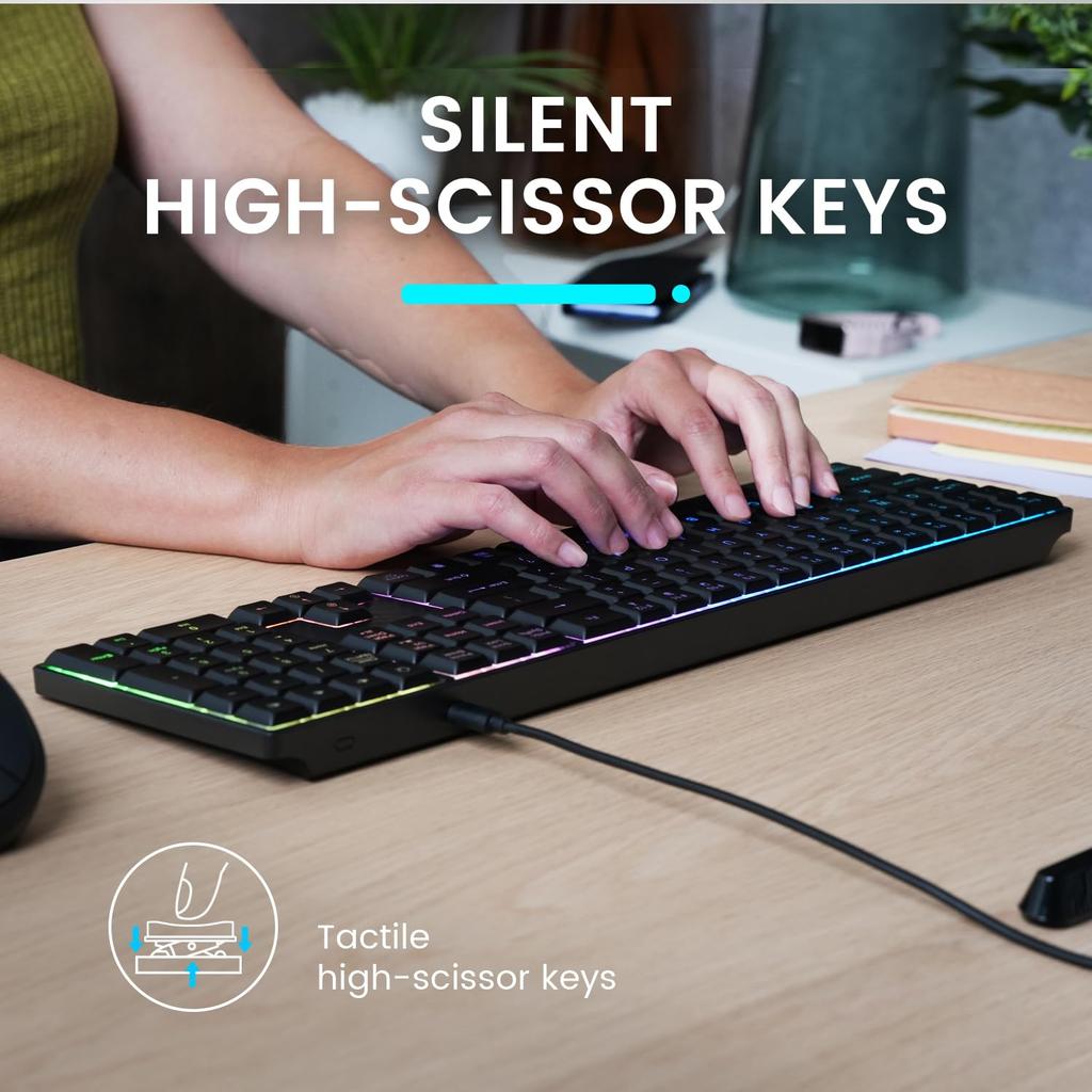 II Backlit Keyboard Wired English Layout Pantograph Keys PERIBOARD-329