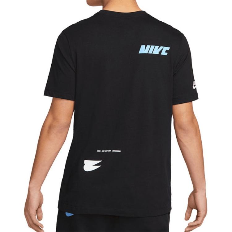 Nike Sportswear T Shirts Men's Black Crew Neck Moderate Straight Fit DM6378-010