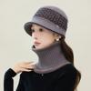 Осенне-зимняя шапка для женщин с высококлассным темпераментом, шляпа для мамы, модная универсальная вязаная шапка, ветрозащитная, с защитой ушей, теплая шапка