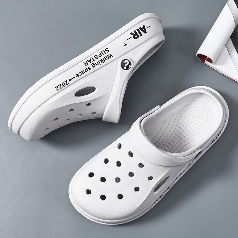 Модные тапочки для отдыха на открытом воздухе, новые нескользящие мужские сандалии с толстой подошвой, корейская версия мягких тапочек Nurse Baotou для мужчин