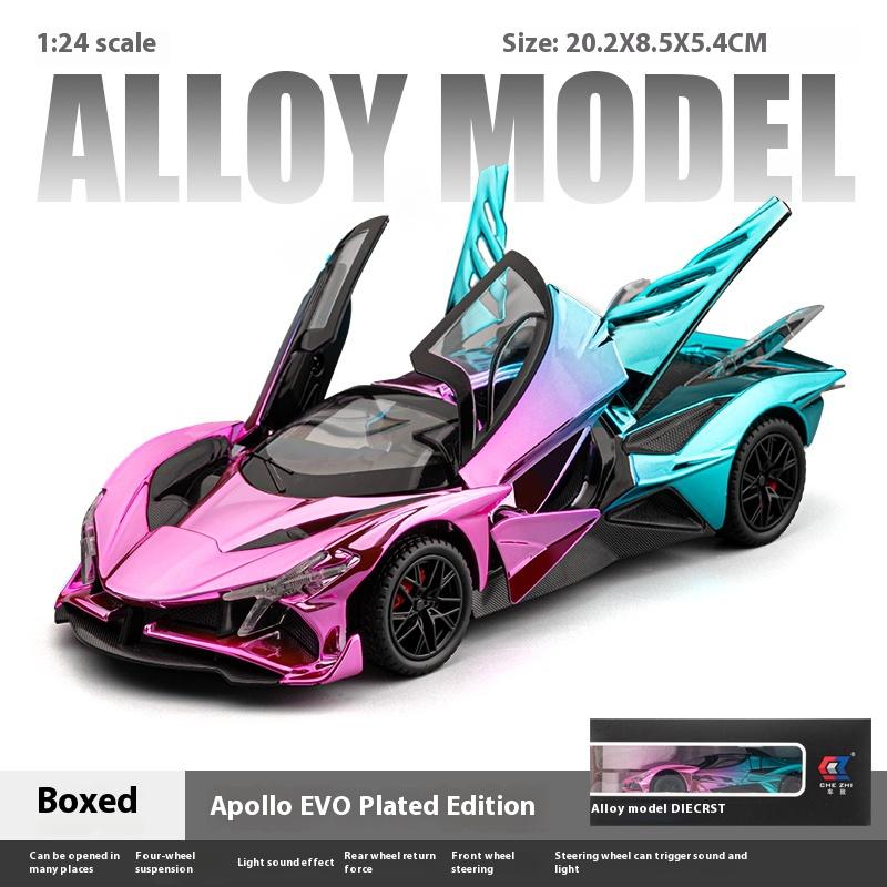 Simulation 1/24 Apollo EVO Plating Alloy Car  Sound and Light Children's Toy Car  Sports Car Model Collection Ornament Gift