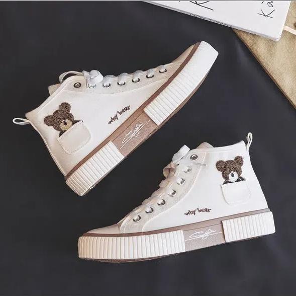 2024 высокие парусиновые туфли для женщин, осенние вулканизированные универсальные кроссовки, студенческая обувь 35-40