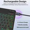 Русская Bluetooth-клавиатура и мышь с подсветкой, совместимые с iPad, телефонами, планшетами, с испанской и арабской раскладкой и семицветной подсветкой.