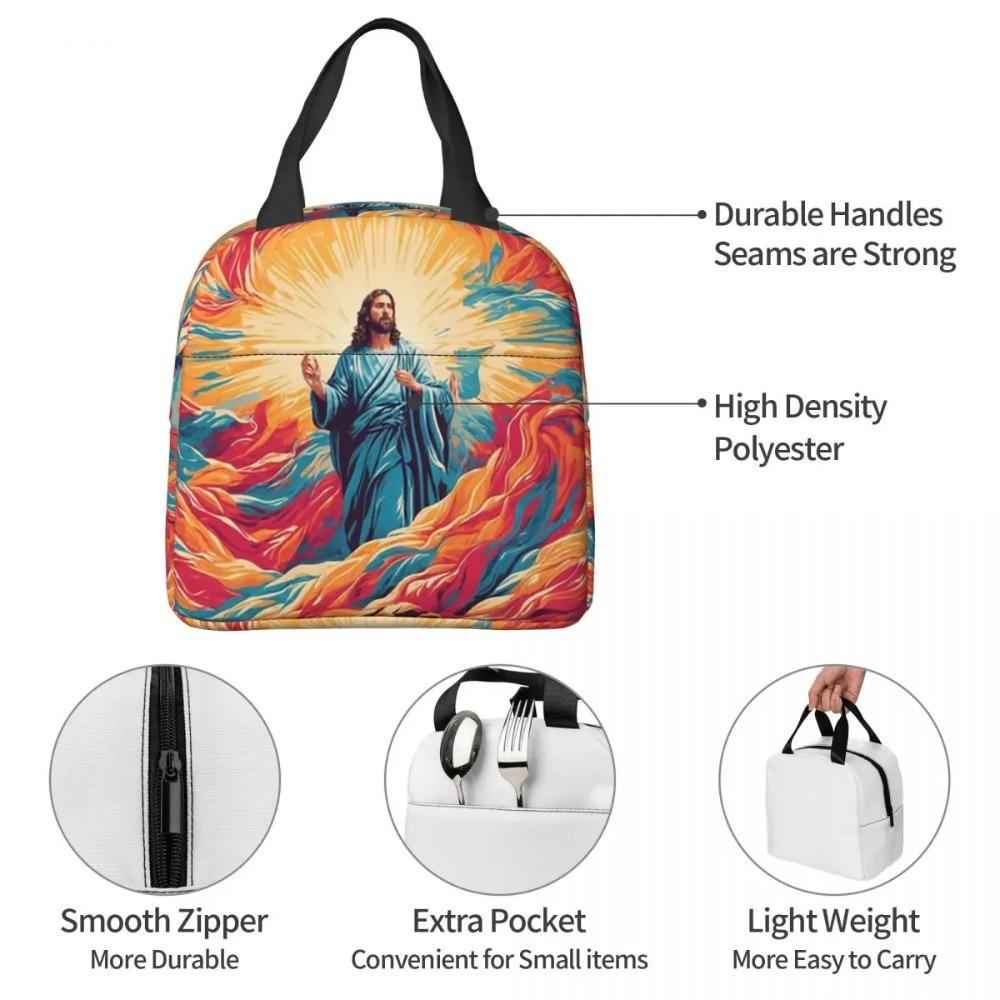 Resurrected Jesus Jesus Biblical References Insulated Lunch Bag for Kids School Cooler Thermal Food Box Tote Portable