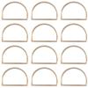 12 Pcs D-shaped Stainless Steel Napkin Rings Metal Buckles Metallic Adornment Kitchen