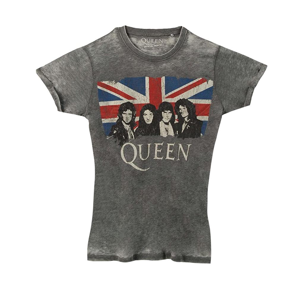 Queen Unisex Adult Burnout Union Jack T-Shirt
