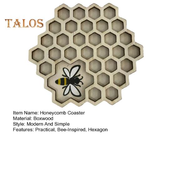 Подставки под стаканы в виде сот из шестигранной древесины с гравировкой пчелы, термостойкие, для декора стола, для бара и дома
