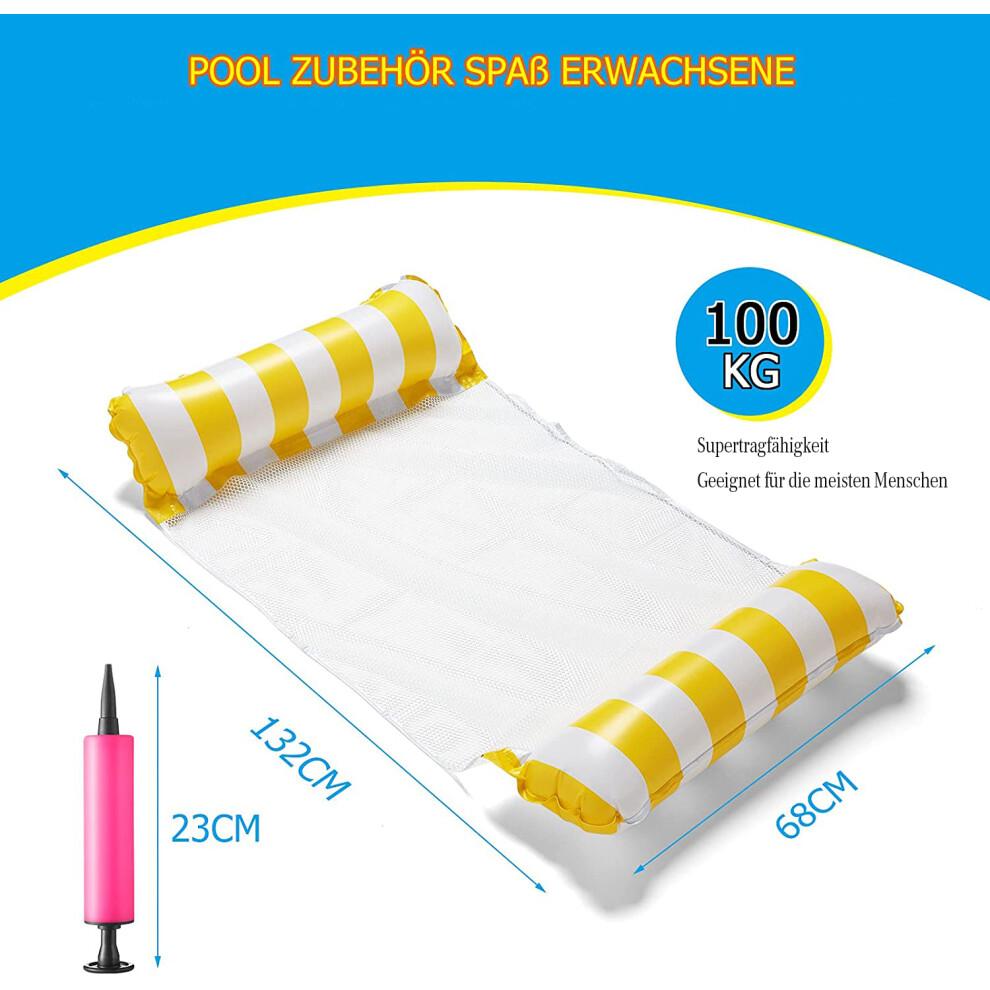 Hamac gonflable pour piscine, hamac aquatique multifonctionnel 4 en 1 avec design ergonomique et PVC épais antiadhésif, flotteurs de piscine