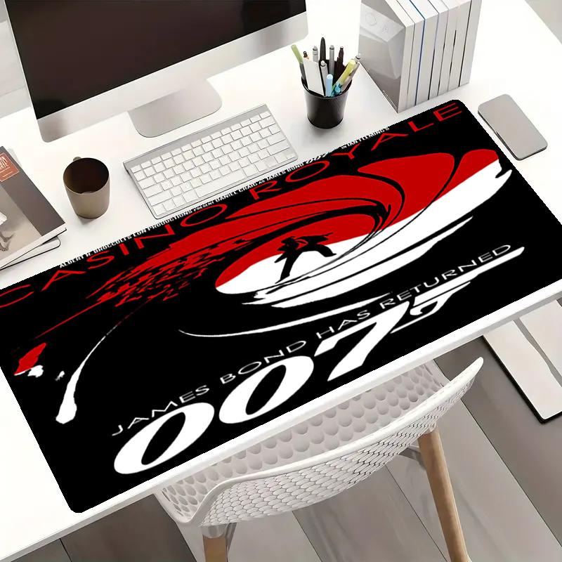 007 James Bond Theme Mouse Pad, Non Slip Rubber Base, Multifunctional Office & Home Decor, Perfect for Workspace Personalization.