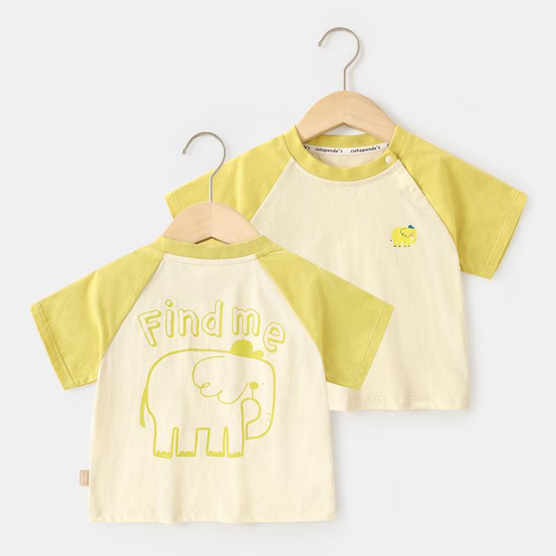 Одежда для малышей, повседневные футболки с короткими рукавами, летняя одежда для мальчиков и девочек, детские летние топы с половиной рукавов