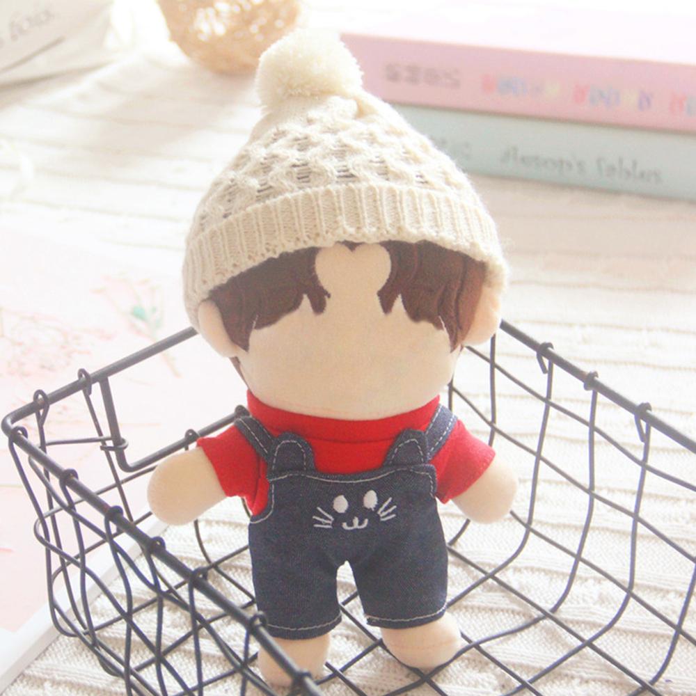 Мягкие куклы, мультяшный животный узор, кукольная одежда, мини-комбинезон, плюшевые брюки на подтяжках, вязаная шапка