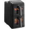 Friteuse à air chaud double panier Sencor SFR 1250BK - Fonction SyncFinish - Sans huile - 10 programmes - 11,6 L - 3000 W - Noire