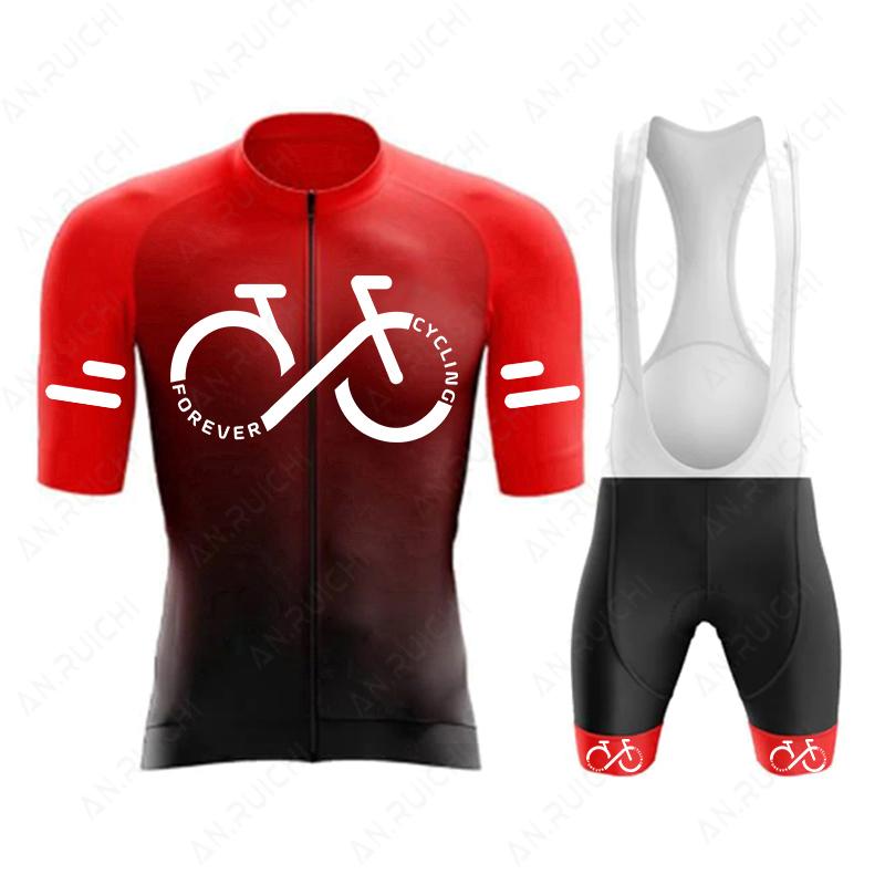 Серия FOREVER CYCLING Комплект Велосипедных Джерси 2026 Лето Мужской С коротким рукавом Велосипедная Одежда для Велоспорта Градиентный Цвет Горный Велосипед Джерси Спортивный Костюм
