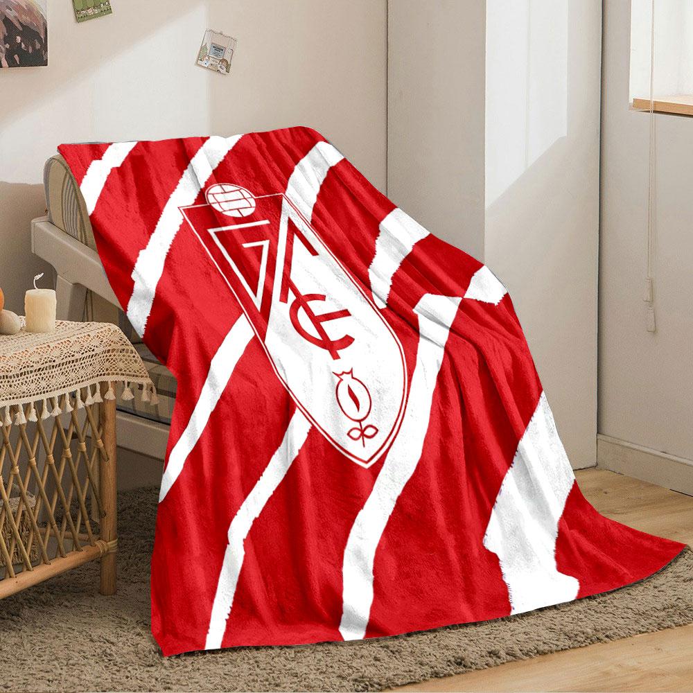 Red and White Geometric Emblem Blanket for all seasons blanket lunch break throw gift