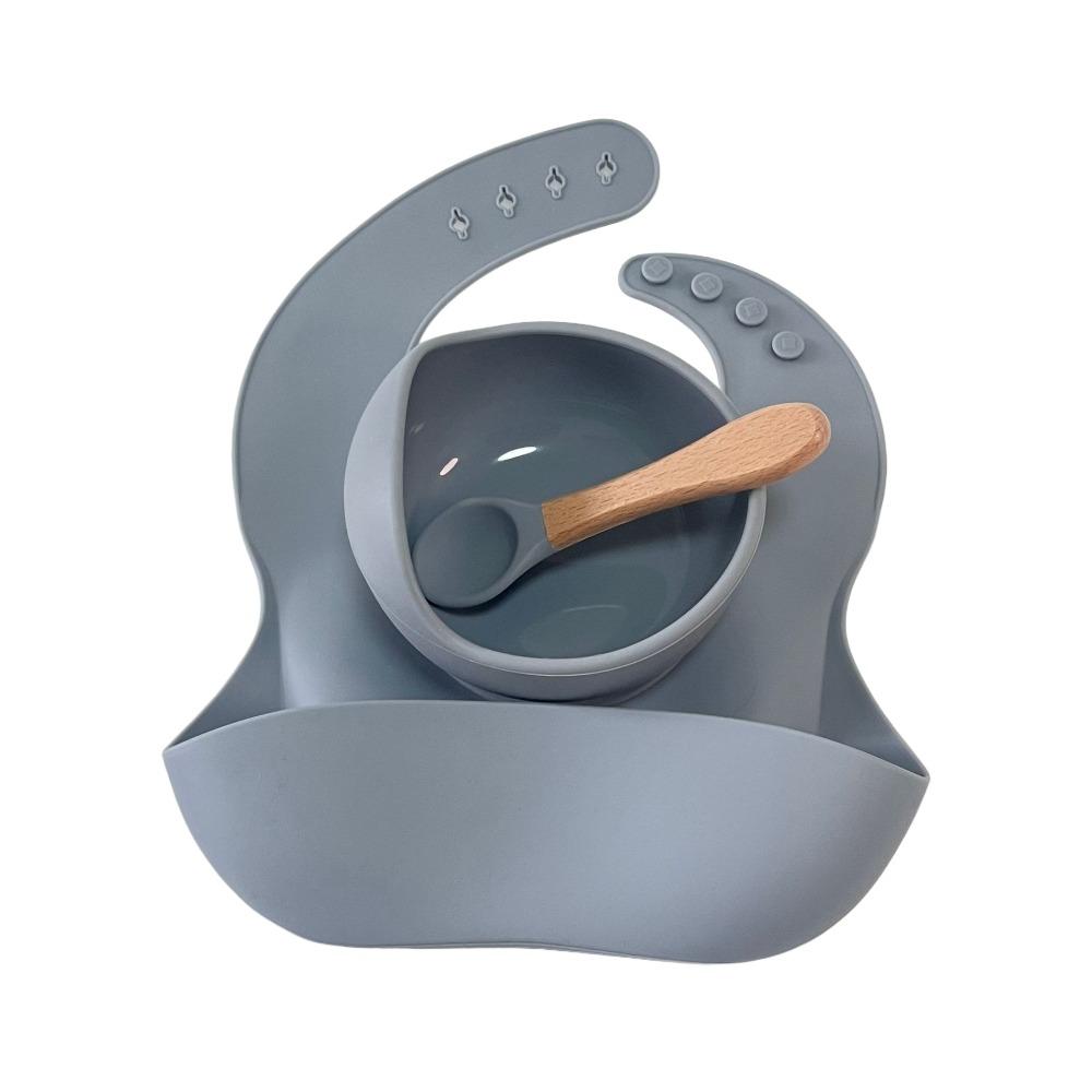 Silicone Silicone Baby Feeding Bowl Bibs/Bowl/Spoon Kids Feeding Bowls  Toddle Training Tableware