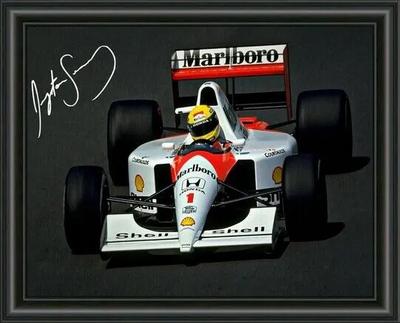 Ayrton Senna F1 Racing - A4 Signed Photo Poster High Gloss Photo Quality