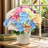Dyed Edged Fake Flower Ball Silk Cloth Hydrangea New Simulation Flowers  Photography Props