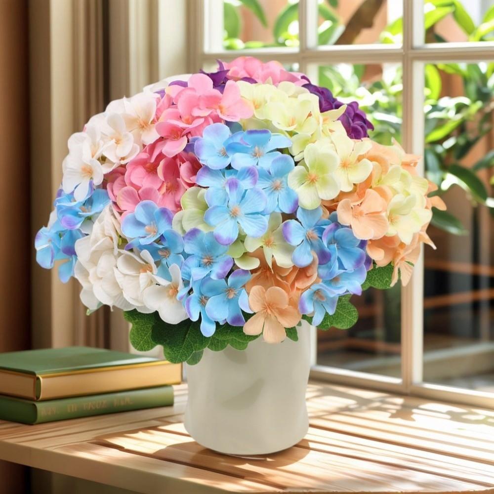 Dyed Edged Fake Flower Ball Silk Cloth Hydrangea New Simulation Flowers  Photography Props