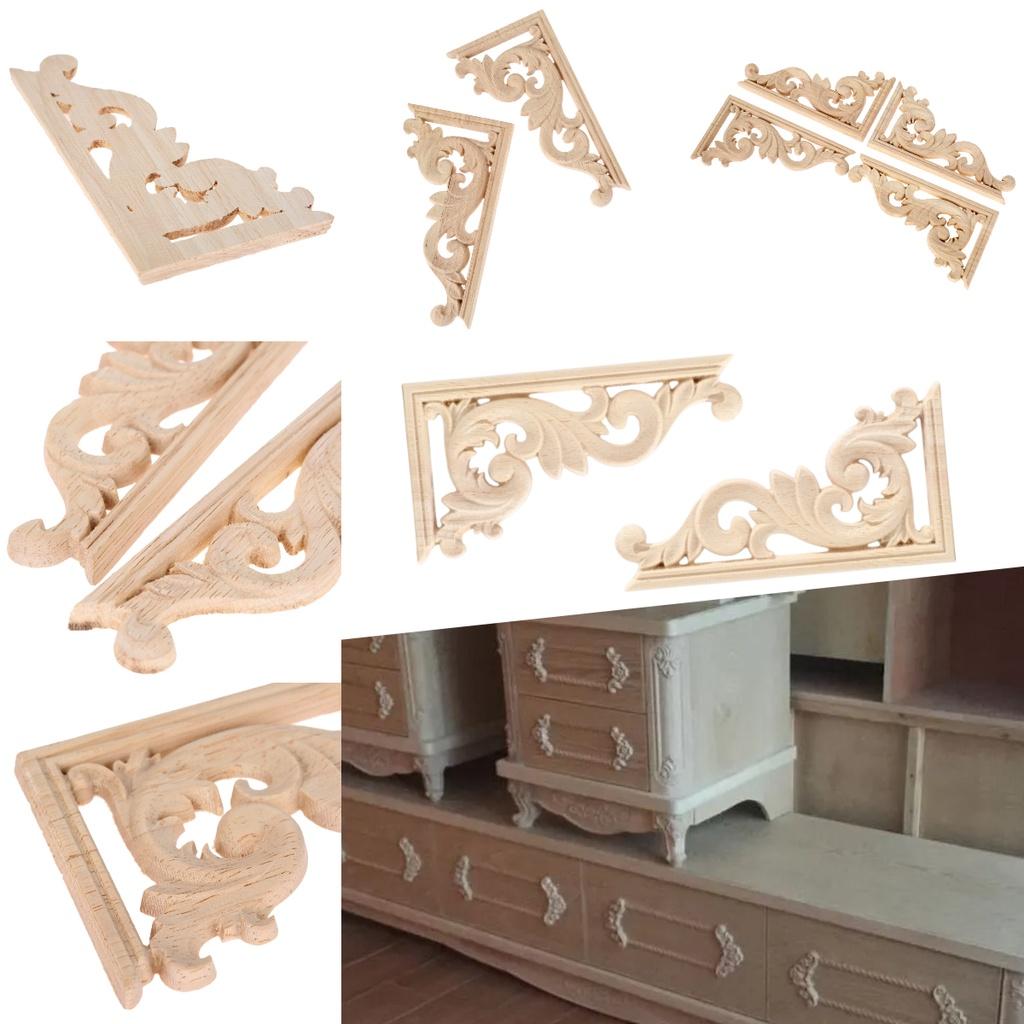 Угловая резьба по дереву Накладка Аппликация Рамка Мебель Ремесло Декоративная Неокрашенная