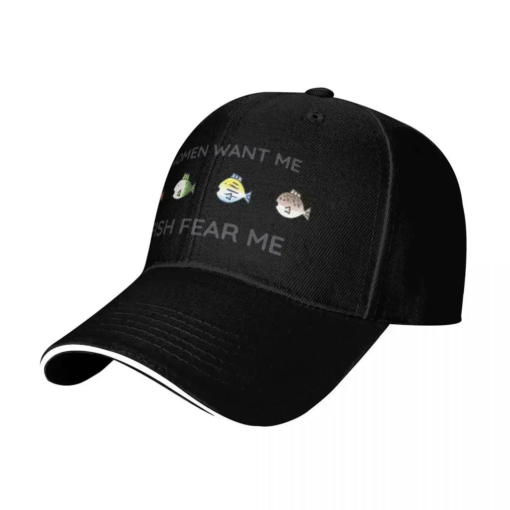 Women Want Me Fish Fear Me - Wii Sports Fishing Baseball Cap Christmas Hat Hats On Offer Women's Beach Visor Men's