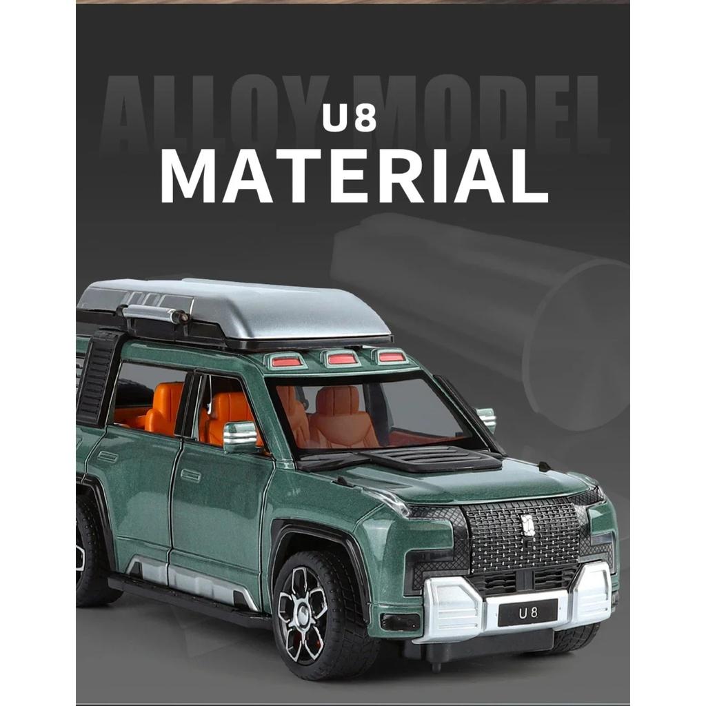 1/24 BYD Look UPAT U8 Внедорожник Литой Металлический Модель Игрушечного Автомобиля Звук и Свет Детская Игрушка Коллекционные Предметы Подарок на День Рождения