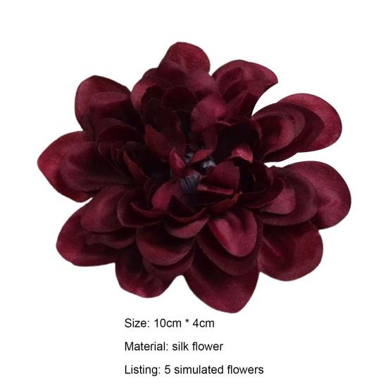 5 шт. искусственных шелковых цветов, сохраняющих свежесть, художественные, красочные, очаровательные, искусственные цветочные головки георгинов