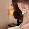 Exquisite design butterfly pearl stud earrings French gentle flash diamond earrings women's light luxury niche high-end ear jewelry