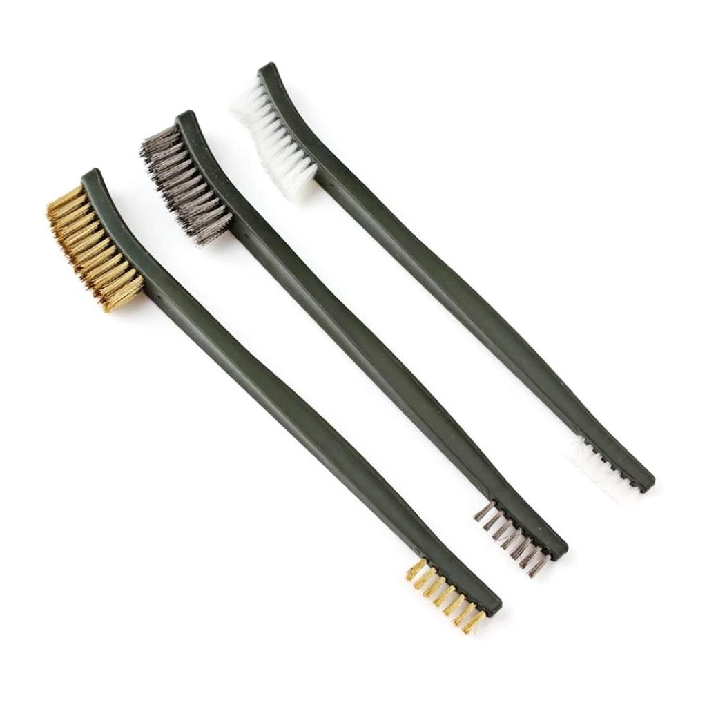 Mini Steel/Nylon/Brass Wire Brush Paint Rust Remover For Industrial Devices Surface Inner Polishing Cleaning Brush 3pcs