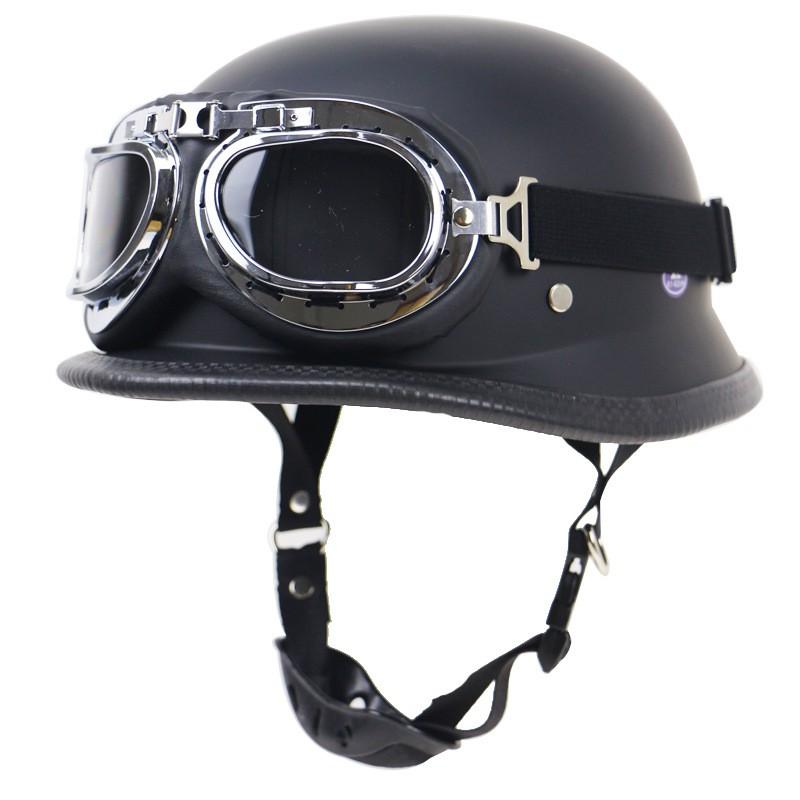 German Style Retro Half Helmet Motorcycling Cycling - DOT Certified S-XL Sizes