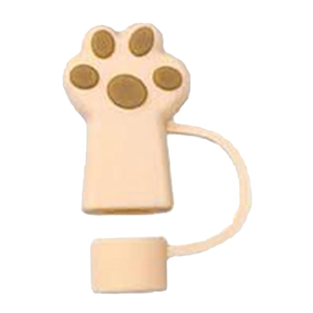Set of 6 Unique Straw Stopper Ornament Colorful Silicone Straw Lids Lovely Cat Claw Straw Plugs Drinkware Accessories