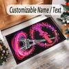 Valentine Love Theme Crystal Velvet Rug Personalized Custom Name Text Soft Floor Mat Home Decor