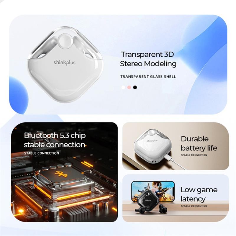 Lenovo XT61 Bluetooth-наушники, мягкие спортивные беспроводные наушники-клипсы, стереозвук, шумоподавление, HD-вкладыши для звонков с микрофоном