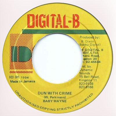 7-дюймовая пластинка BABY WAYNE Dun With Crime NONE DigitalB 1994 Ямайка Регги Ска Даб Б/у