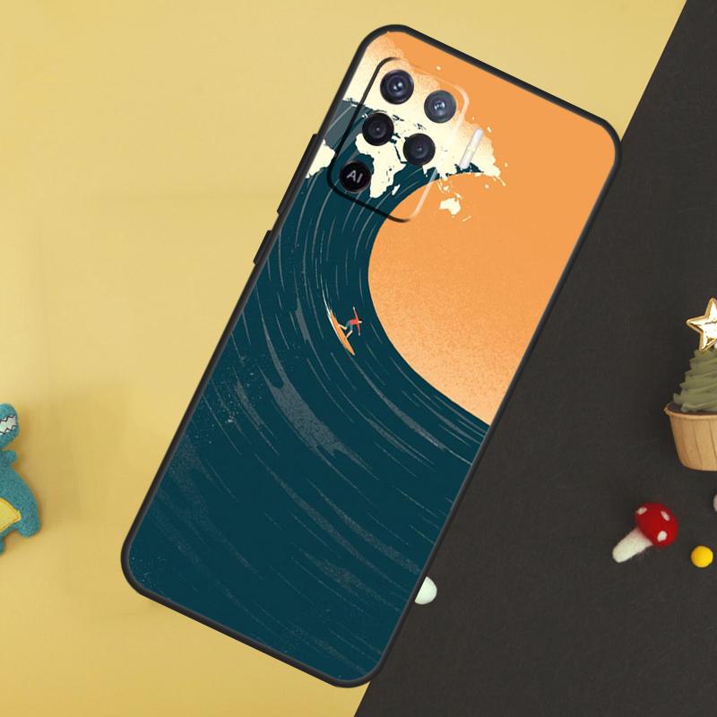 Волна для серфинга для OPPO A57S A53S A54S A98 A78 A58 A79 A15 A17 A77 A16 A76 A96 A52 A72 A5 A9 A94 A74 Чехол