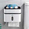 Punch-Free Waterproof Wall-Mounted Toilet Paper Holder and Storage Rack