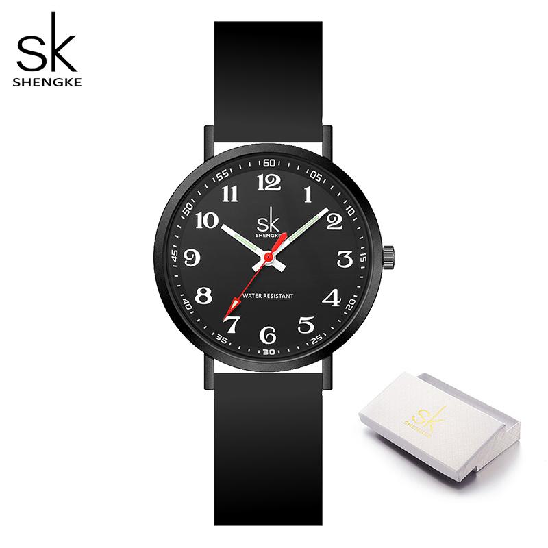 SHENGKE Женские модные часы на силиконовом ремешке Новые часы для женщины SK Кварцевые наручные часы Оригинальные женские часы Relogio Feminino